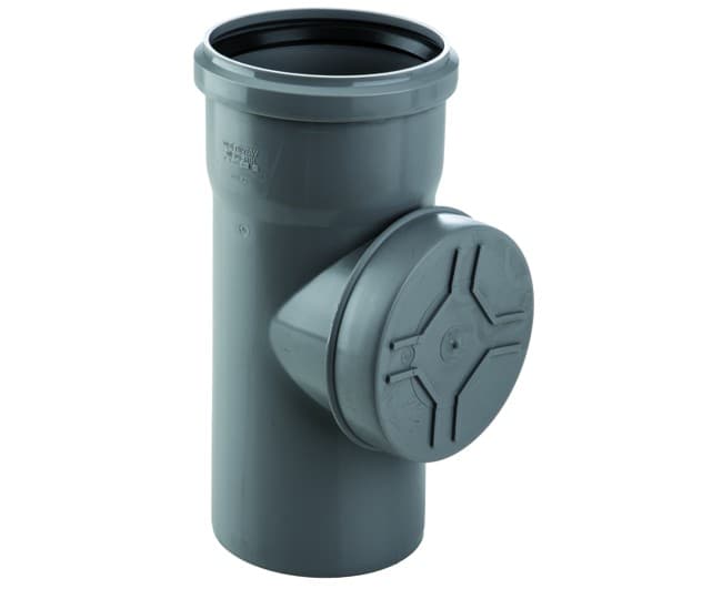 Braga Raccordo Scarico 87 ° con Tappo Ispezione PP Wavin Italia WA240865 - 2