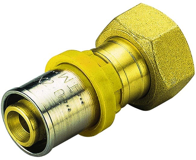 Raccordo Pressare Dritto 16 x ¾ con Girello per Multistrato per Gas Tiemme - 2