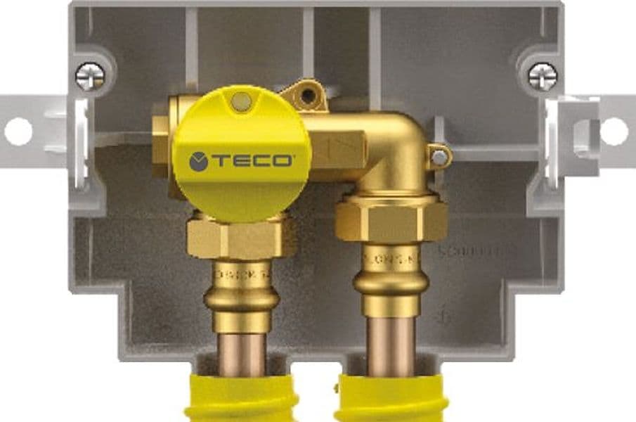 Valvola di Intercettazione Gas da Incasso Connessione a U K2.1 3/4 TECO - 2