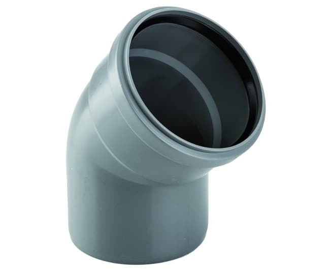 Curva 45 ° PP Innesto Guarnizione Wavin Italia WA241304 - 2