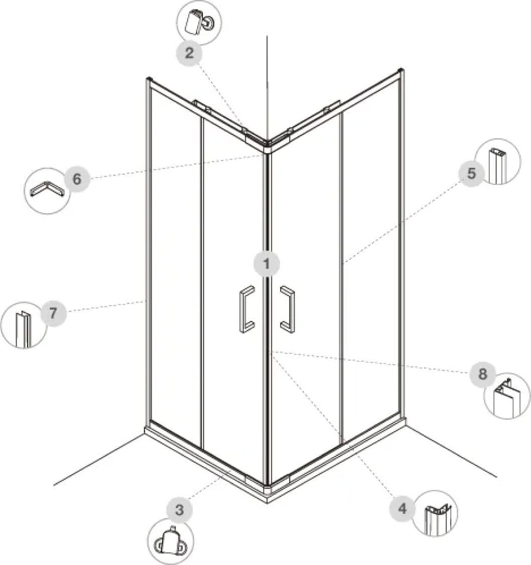 Ricambistica Box Doccia Tina 04 Guarnizione Magnetica per Chiusura Porta - 2