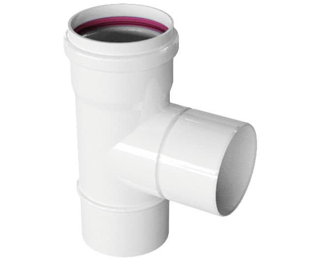 Raccordo Tee a 90 ° Bianco Ø 80 Maschiomaschio Femmina PUCCI - 2