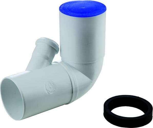 Curva Scarico WC Prolungata ad Innesto in PP con Attacco Wavin WA243113 - 2