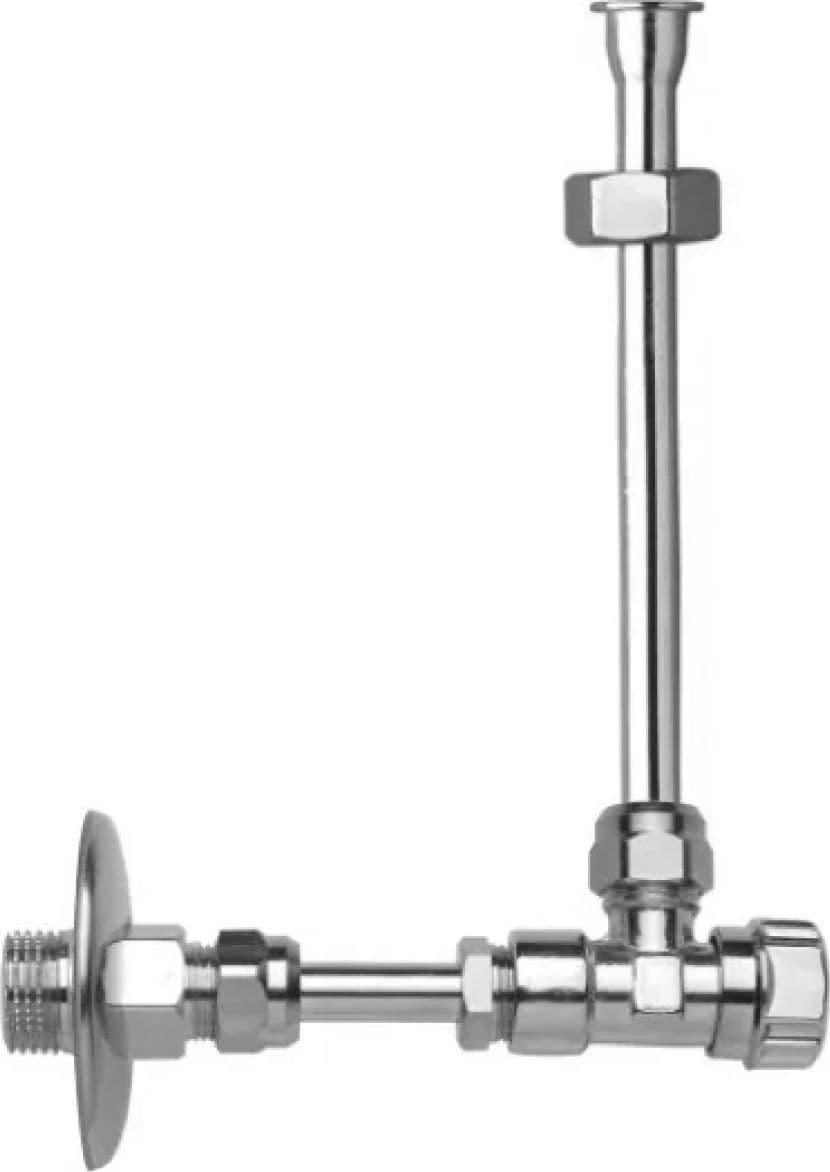 Rubinetto Doppia Cannetta in Ottone Cromato per Cassette WC 1/2 x 3/8Ø10 - 2