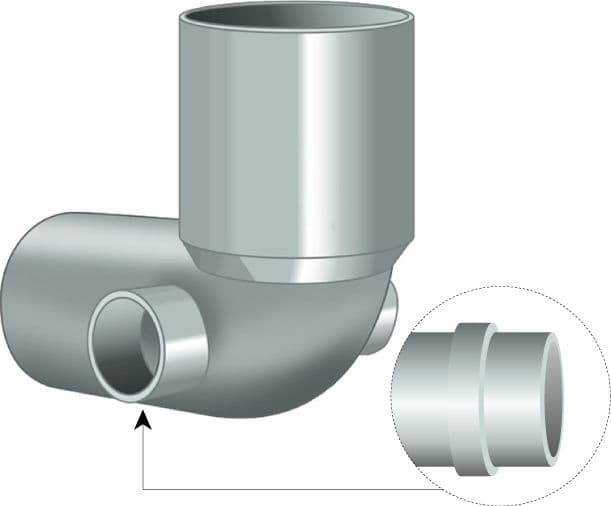 Curva Scarico WC con 2 Attacchi Laterali ad Innesto Ø 100 x 40 Idroweb - 2
