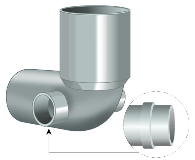 Curva Scarico WC con 2 Attacchi Laterali ad Innesto Ø 100 x 40 Idroweb - 2