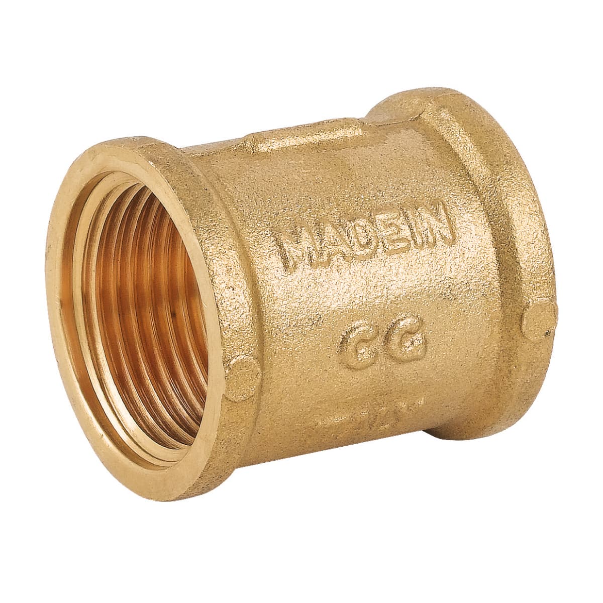 Raccordo Diritto Intermedio Doppia Femmina in Ottone Tiemme 2702OT - 2