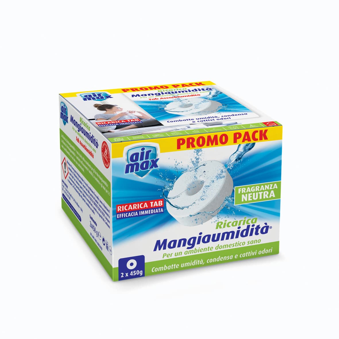 Airmax Assorbiumidita Ricarica Tab Neut 450 g 12 Confezioni da 2 Pezzi - 2