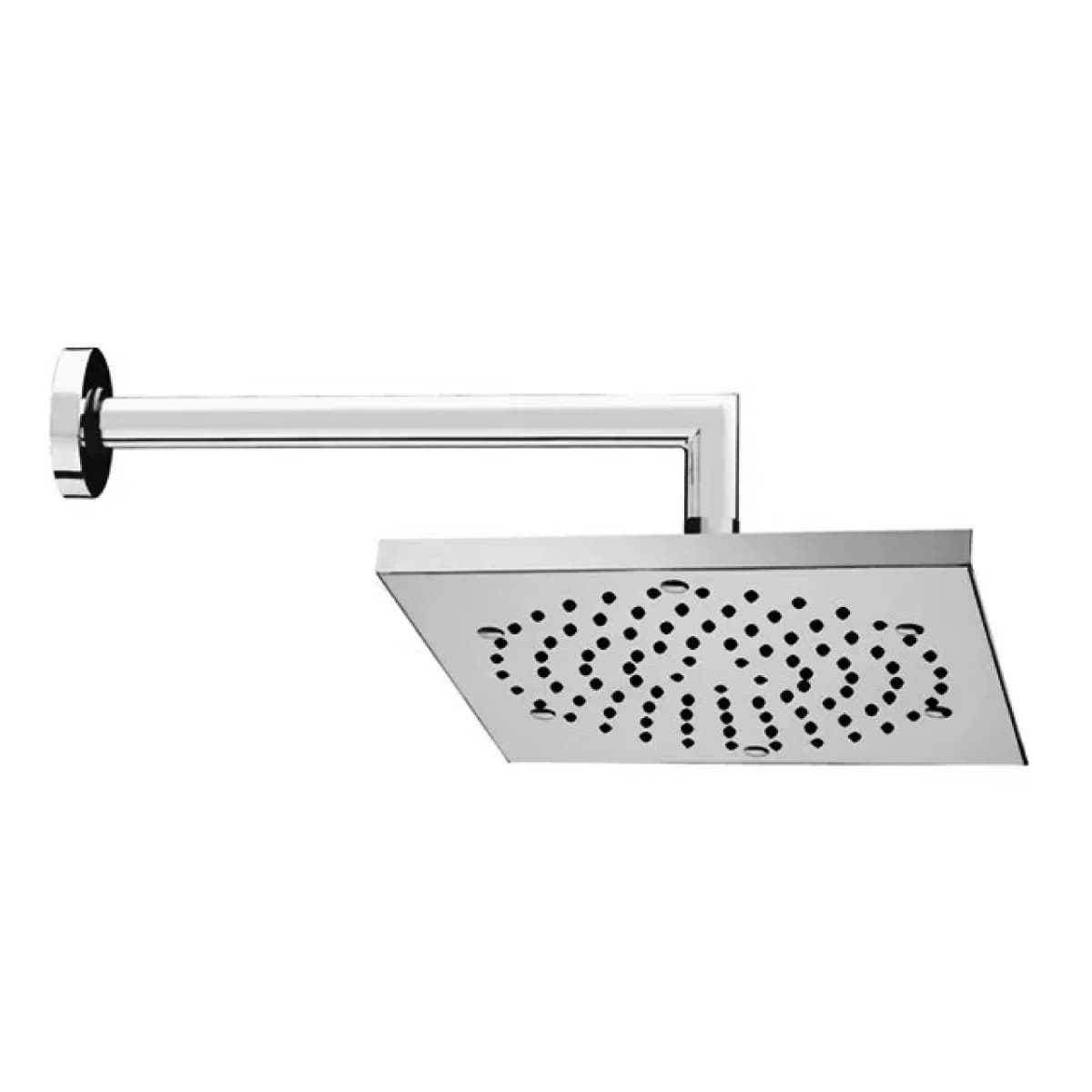 Braccio con Soffione Quadrato Ottone Cromato Cube 210 Braccio Tondo Bossini - 2