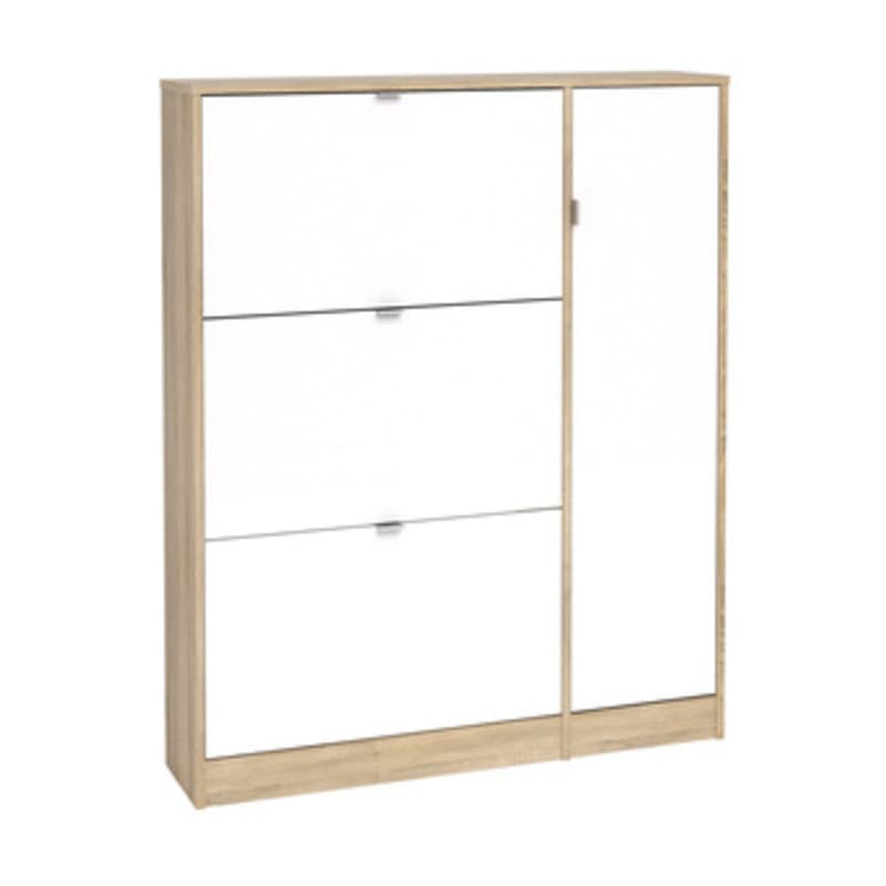 Kit Scarpiera 3 Ribalte e 1 Anta 102 x 24 x 125 Rovere Bianco Tvilum Aps - 2