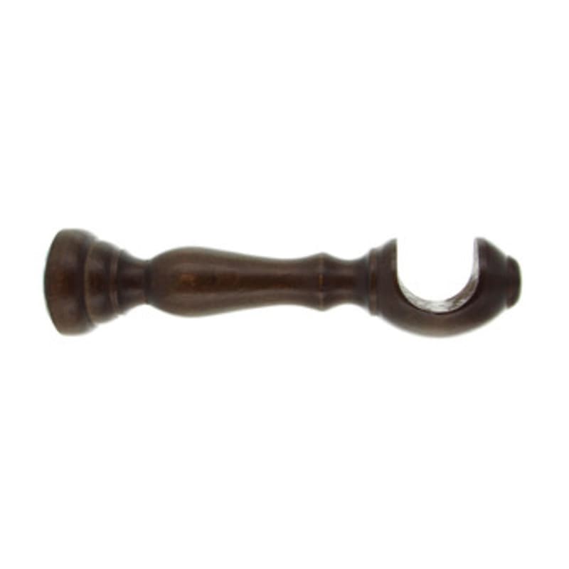 Supporto Legno per Bastone Noce Scuro 18 cm 1,0 Coppie 2 Pezzi - 2