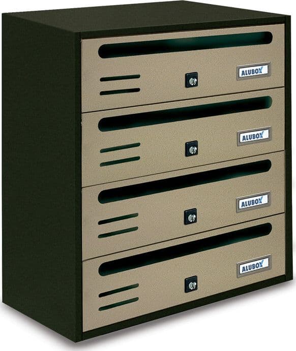 Cassetta Postale Alubox Cubo R 4 38,5 x 25 x 43 Sabbia - 2