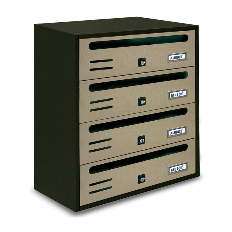 CASSETTA POSTALE ALUBOX CUBO/R 4 38,5X25X43 SABBIA- 1,0 pz - 2