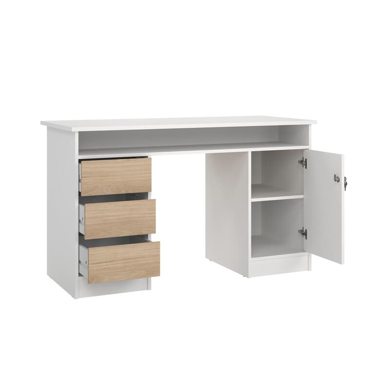 Kit Scriviania Fuction Plus 126 x 55 x 75 Bia Quercia - 2