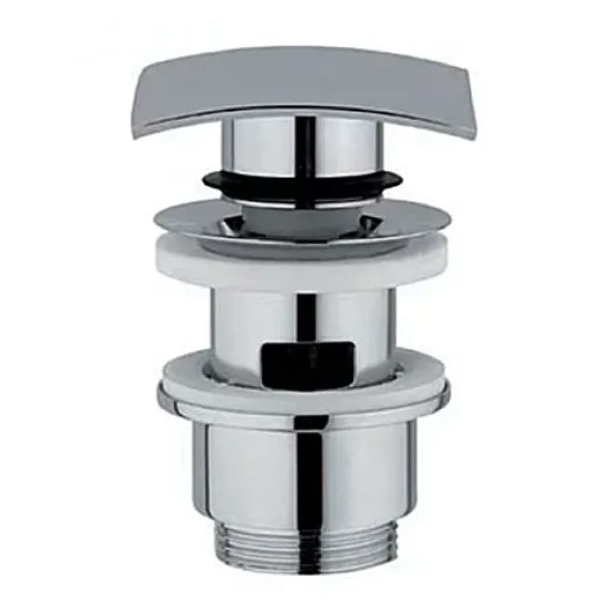 Piletta Clic Clak con Tappo in Ottone Quadrata Cromata con Troppo Idroweb - 2