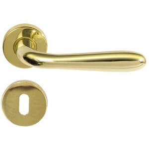 Maniglia Alluminio Agnone con Bocchetta Oro 2 Pezzi - 2