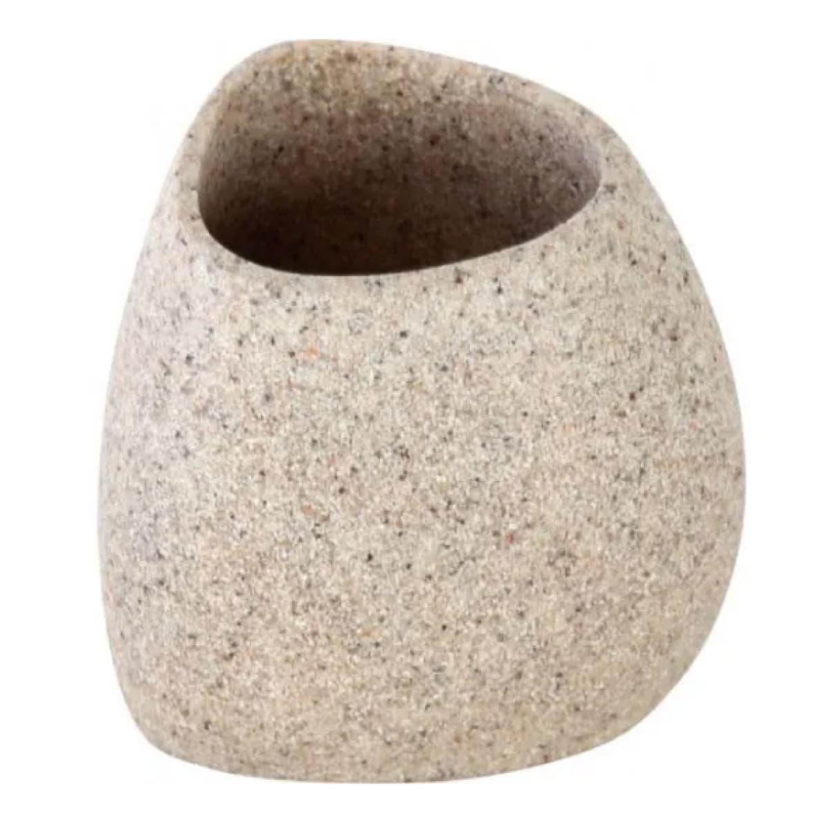 Portaspazzolini in Poliresina Stone Dim.cm (LXH):6,5 x 8,5 Grigio Idroweb - 2