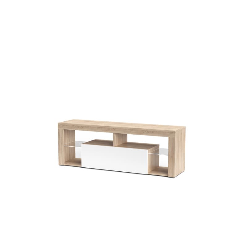 Portatv Hugo Cm 140 x 35 x 50 Rovere Sonoma Bianco L - 2