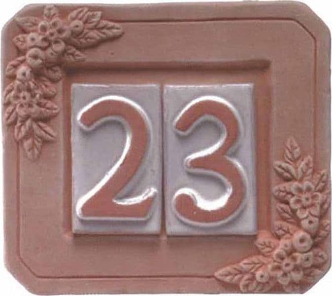 Portanumero in Terracotta 2 Posti 18 x 16 cm 5 Pezzi - 2