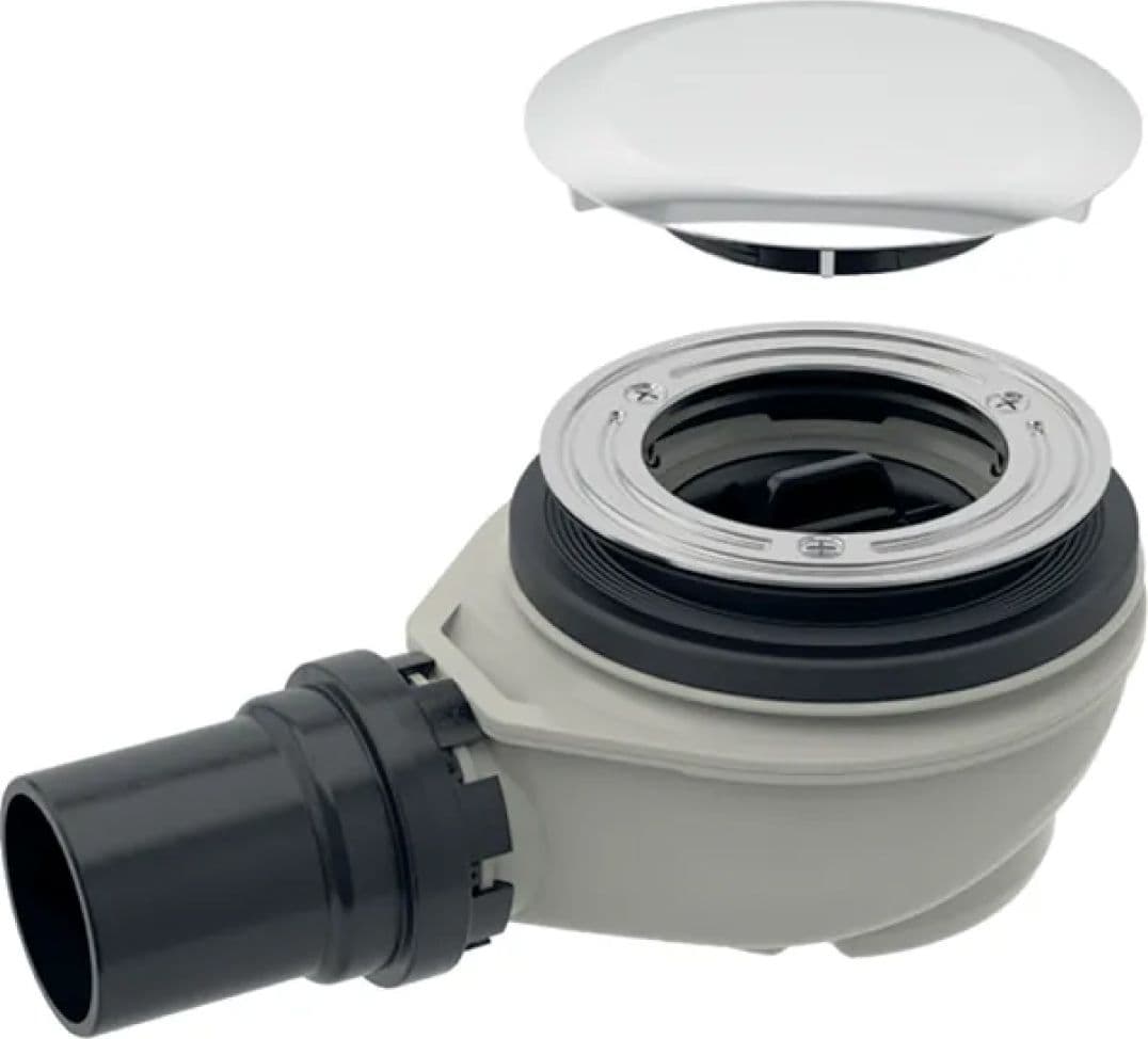 Piletta Sifonata in ABS con Tappo Cromato per Piatto Doccia Mm 90 Geberit - 2