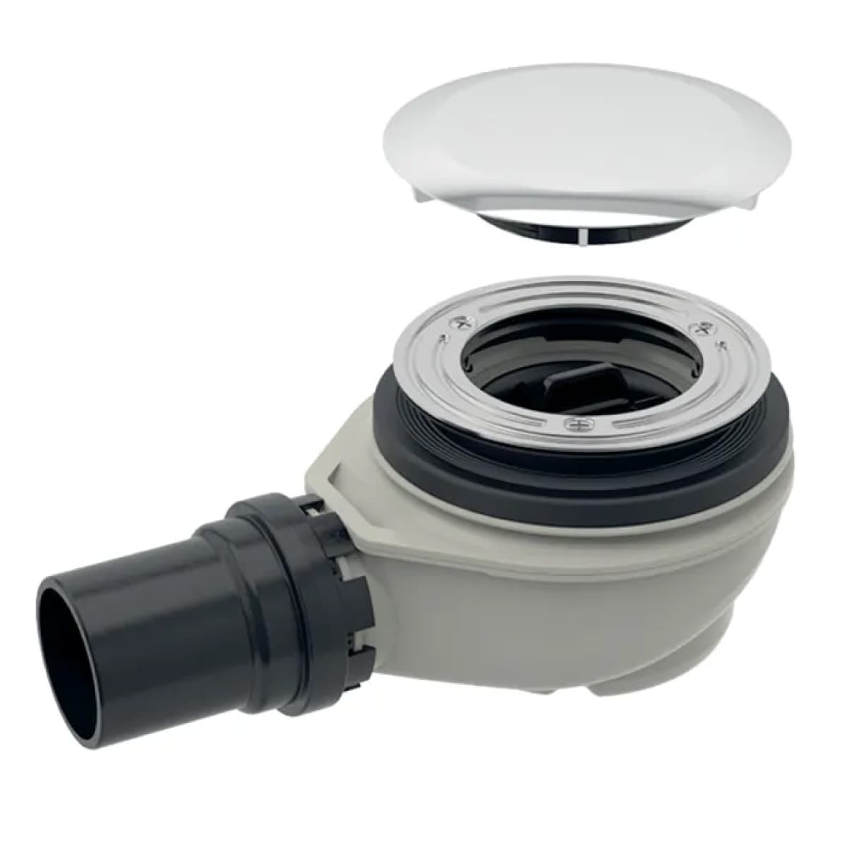 Piletta Sifonata in ABS con Tappo Cromato per Piatto Doccia Mm 90 Geberit - 2