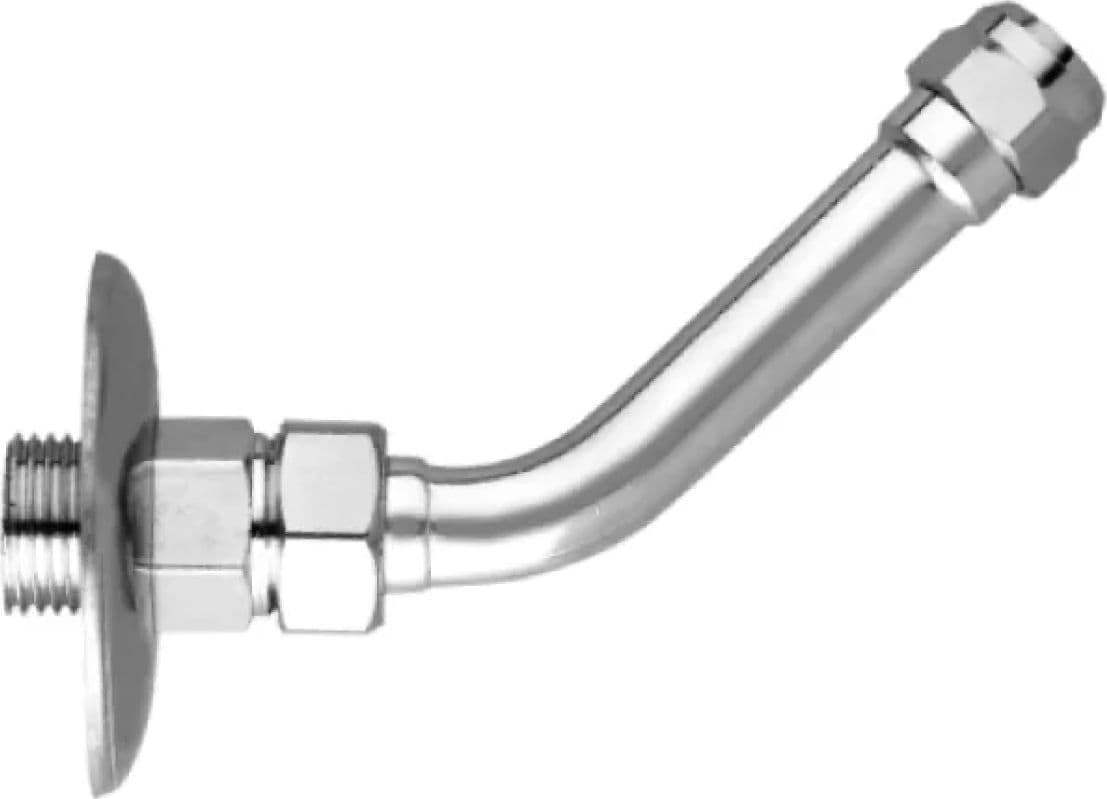 Curvetta Sottolavabo Ottone Cromato con Rosetta e Dado 1/2 x 3/8 Ø 10 LUXOR - 2