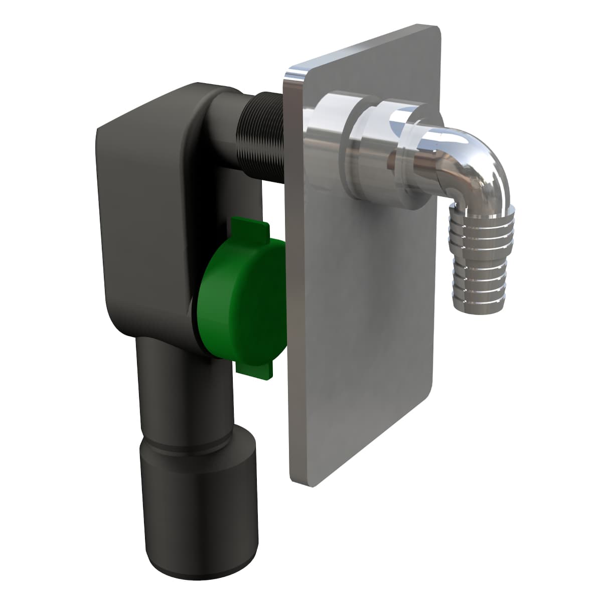 Sifone ad Incasso per Lavatrice in PEHD con Placca PVC Cromo Bonomini - 2