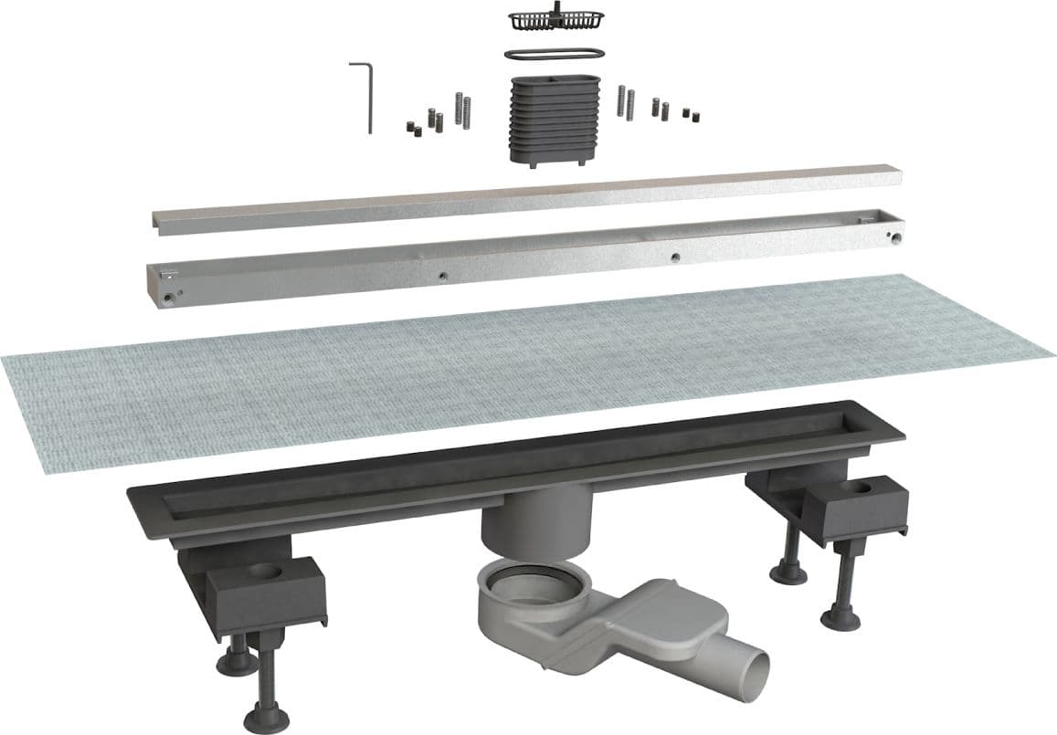 Canalina Doccia Sifonata con Griglia Dim. MM(LXPXH):650 Corpo 600 Bonomini - 2