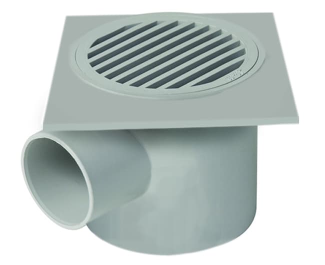Sifonetto Uscita Orizzontale C Griglia in PVC 100 x 100 mm Ø40 Nicoll - 2