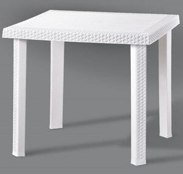 Tavolo Figaro Rattan 80 x 80 x 72 Bianco - 2