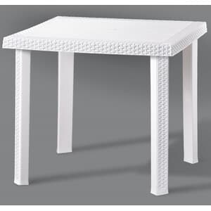 Tavolo Figaro Rattan 80 x 80 x 72 Bianco - 2