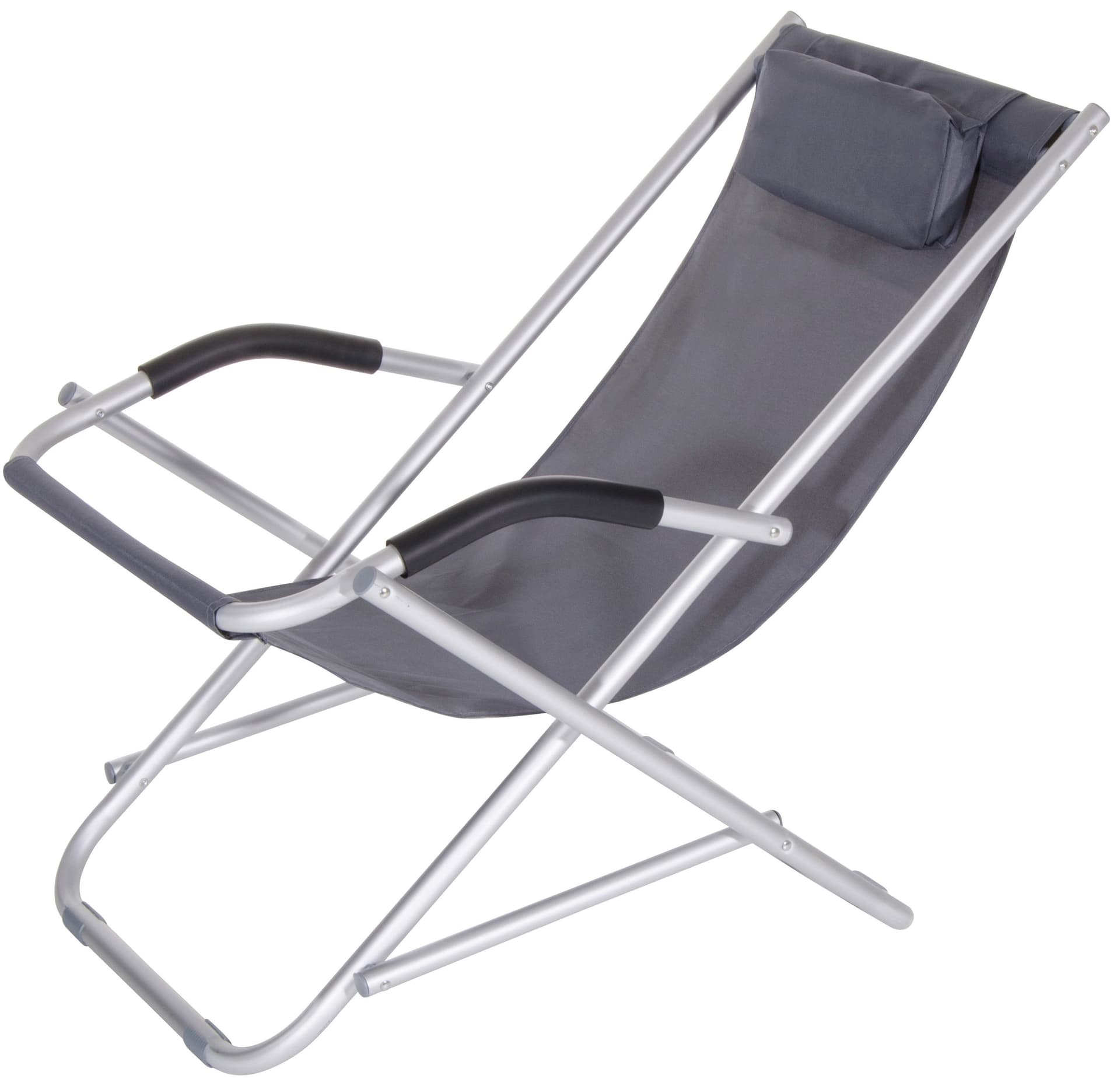Sdraio Pieghevole Cm 90 x 60X73 H Colore Grigio - 2