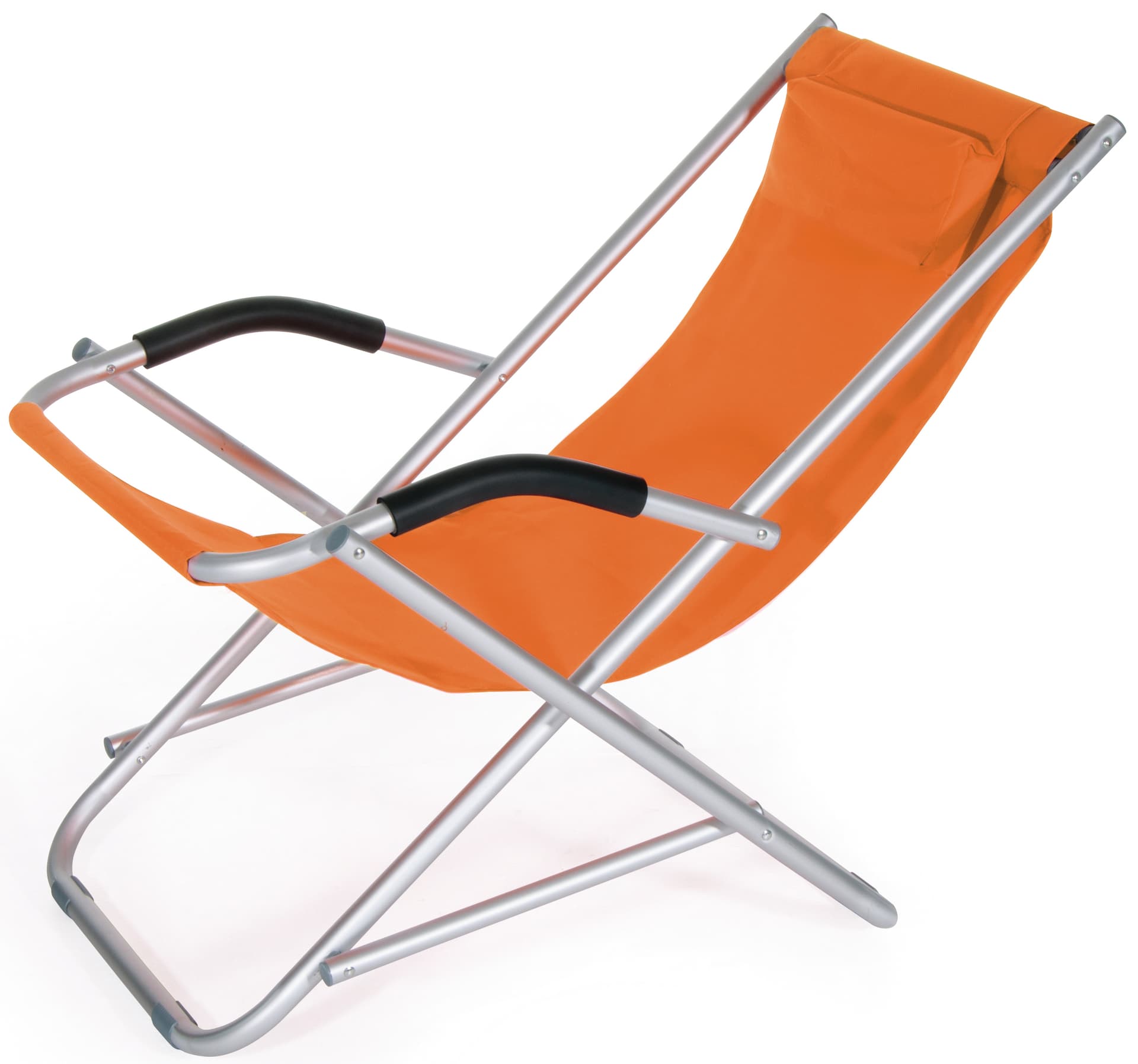 Sdraio Pieghevole Cm 90 x 60X73 H Colore Arancione - 2