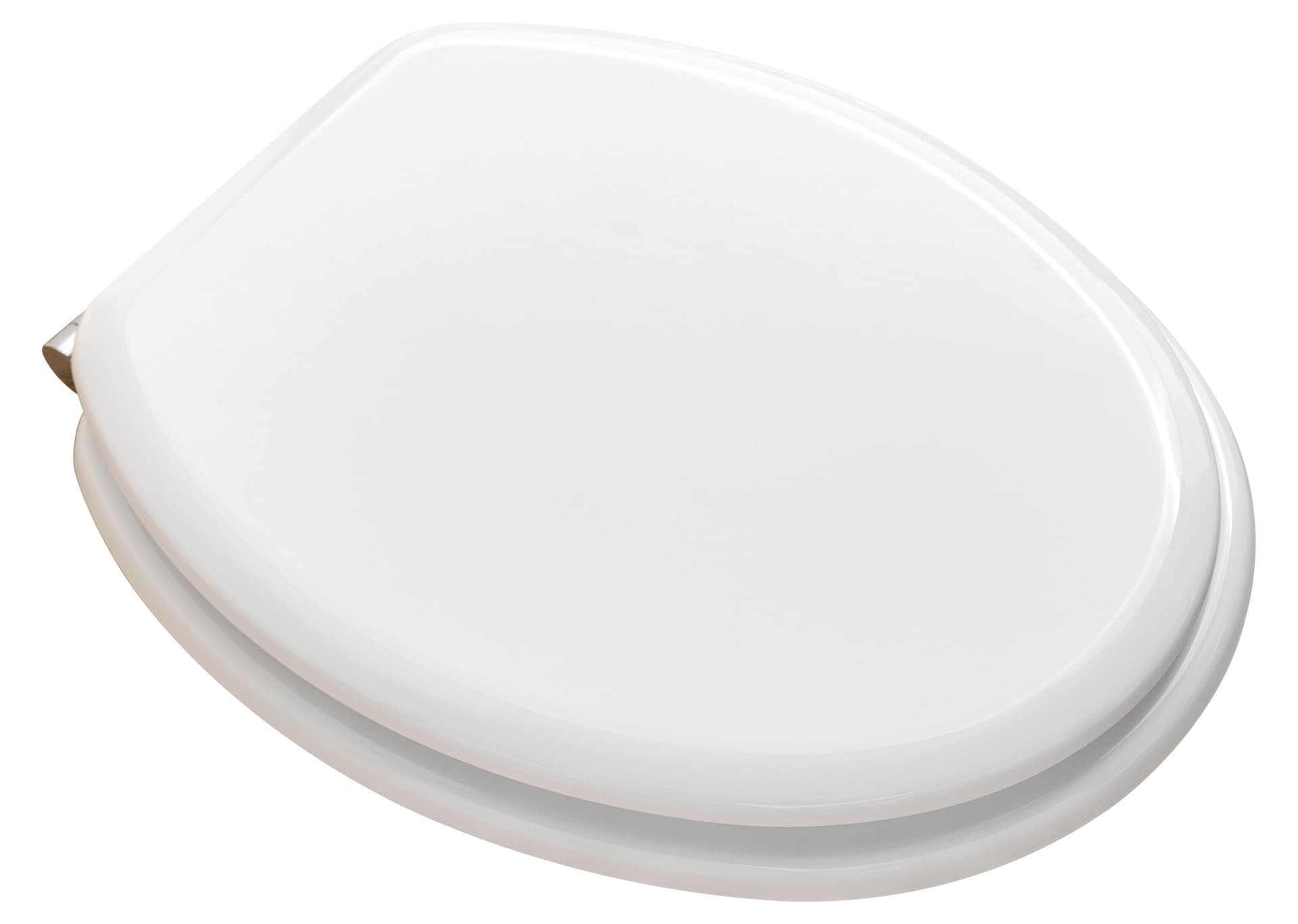 Sedile WC in Legno con Chiusura Rallentata Colore Bianco Cm 44 x 37 - 2