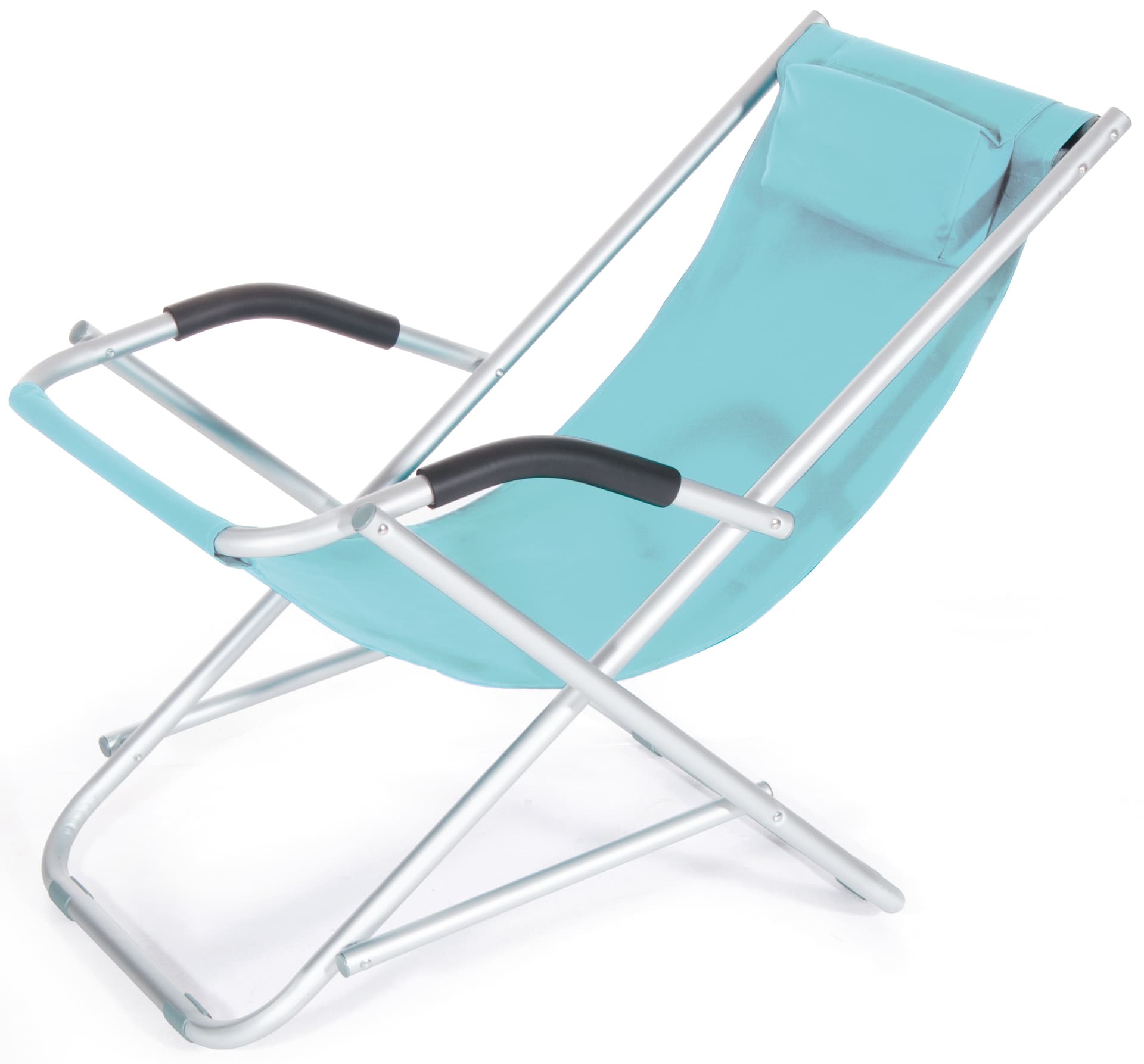 Sdraio Pieghevole Cm 90 x 60X73 H Colore Celeste - 2