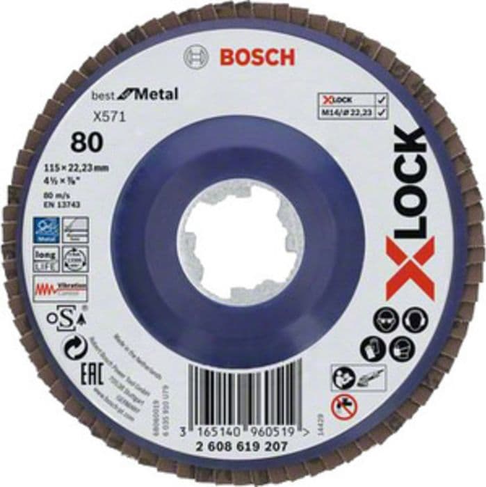 Bosch a Disco Lamellare Xlock Gr 80 Ø 115 mm Bosch 10 Pezzi - 2