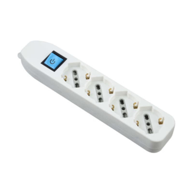 Multipresa 4P Bip Schuko e Interr S Cavo Bianco FIG.9 - 2