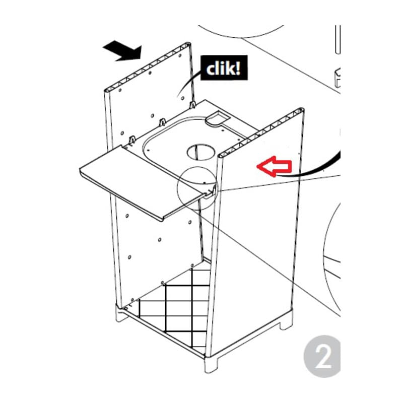 Ricambio Fianco per Kit Mobile per Lavatoio 40 x 40 x 87H Cm - 2