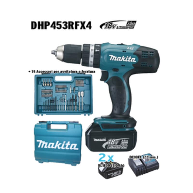 Trapano con Perc DHP453RFX4 18V Lxt e 74 Acc Makita Makita - 2