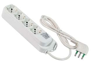 MULTIPRESA 4 POSTI BIPASSO + SCHUKO CON INTERRUT LINEA RETAIL BIANCA- - bianca 474205 - 1 pezzi FANTON - 2