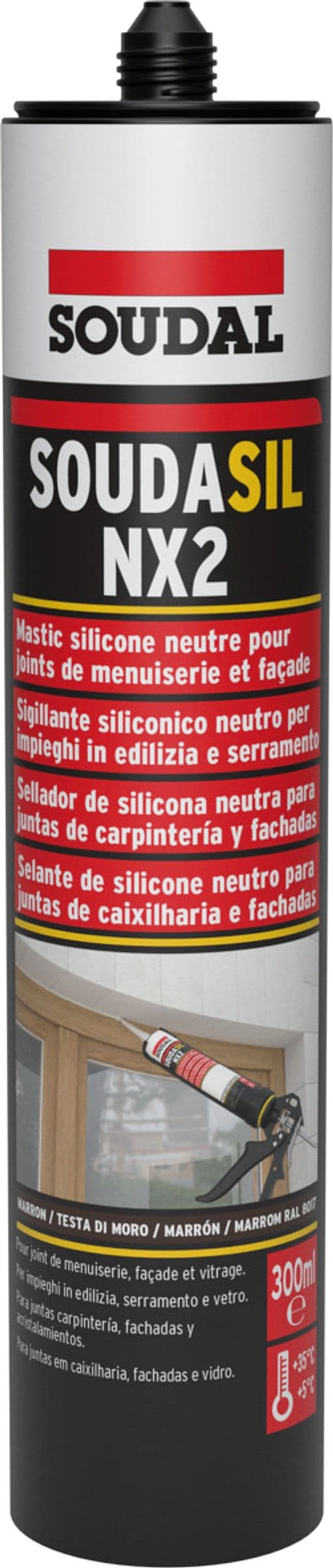 Silicone Neutro per Edilizia ''Soudasil NX2'' Ml. 300 Testa di Moro Ral - 2