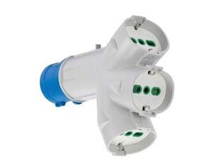 Adattatore Industriale 200 250 V con Spina e 3 Prese Cee IP44 16A Blu 73095 - 2