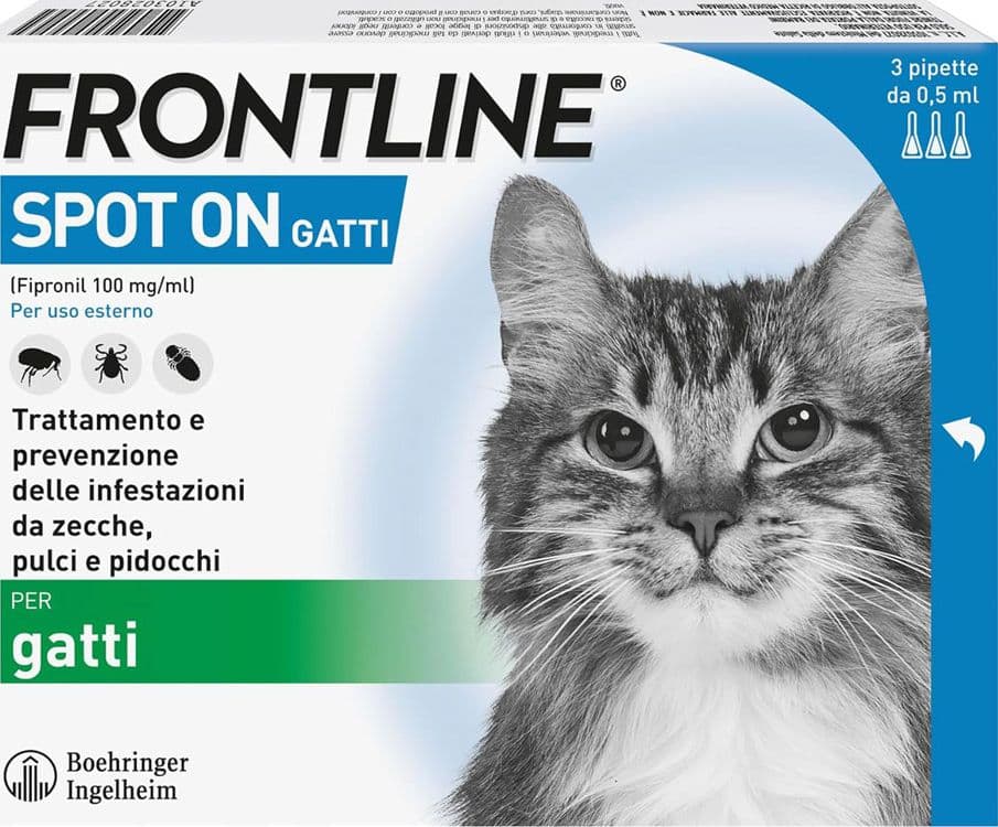 Antiparassitario Gatti 3 Pipette Frontline Spot On 0,5 ml