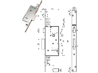 Serratura Triplice da Infilare Doppia Mappa con Scrocco 40721 47 mm - 2