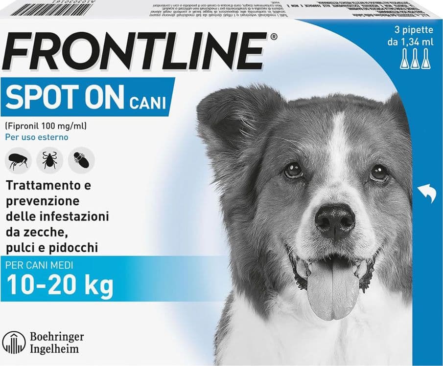 Antiparassitario Cani 10 3 Pipette Frontline Spot 20 kg 1,34 ml