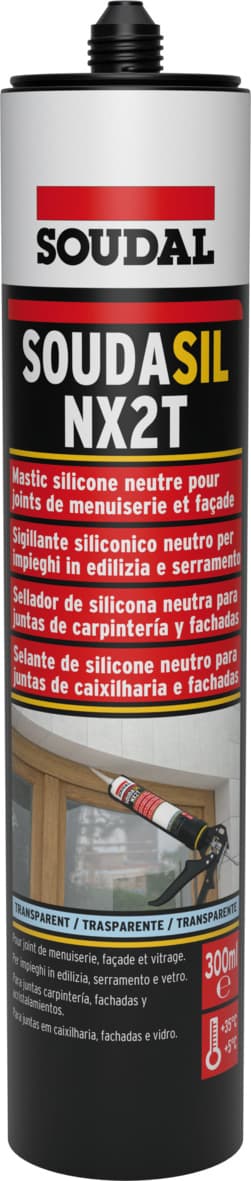 Silicone Neutro per Edilizia ''Soudasil NX2T'' Ml. 300 Trasparente 12 Pezzi - 2