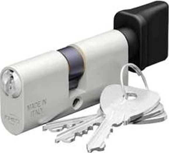 Doppio Cilindro Ovale in Alluminio con Pomolo 143P 60 mm Decentrato (27X33) - 2
