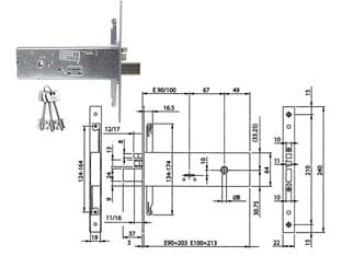Elettroserratura Triplice da Infilare per Fascia D Mappa 64 mm H 96391 100 - 2
