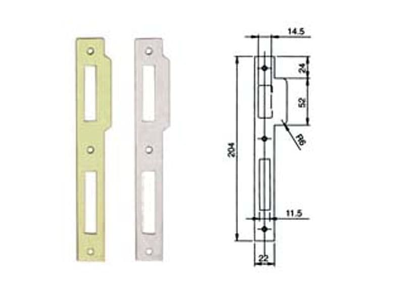 Contropiastra Piana per Serrature Legno Serie 200N 221N in Acciaio 10 Pezzi - 2