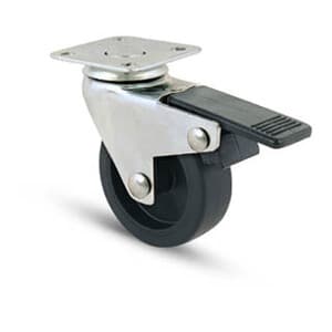Mobile D 50 mm Gomma 220BIS Piastra con Fre Ruota 12 Pezzi - 2
